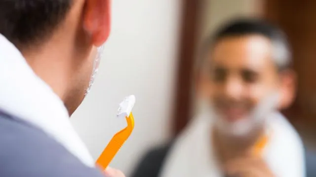 man shaving