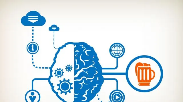 Beer and abstract human brain